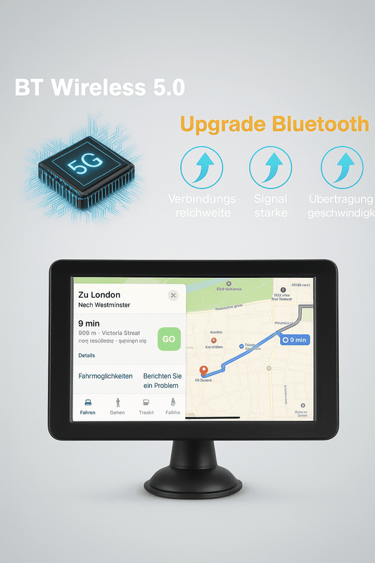 Kabelloses 7-Zoll Car Stereo mit CarPlay, Bluetooth 5.0 und Navigation